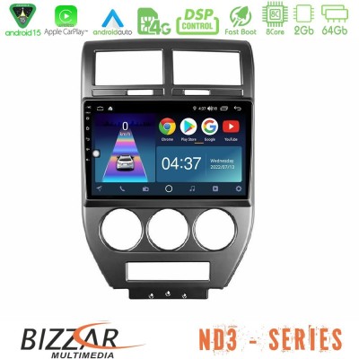 Bizzar ND3 Series 8Core Android15 2+64GB  Jeep Compass/Patriot 2007-2008 Navigation Multimedia Tablet 10
