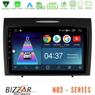 Bizzar ND3 Series 8Core Android15 2+64GB  Mercedes SLK Class Navigation Multimedia Tablet 9