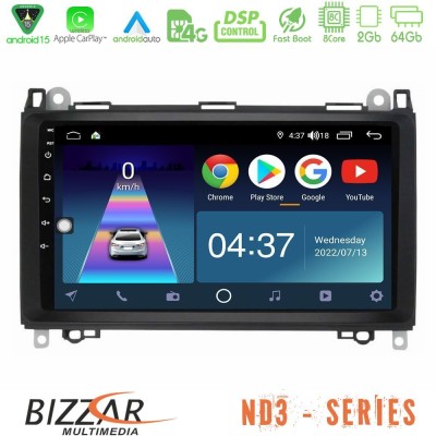 Bizzar ND3 Series 8Core Android15 2+64GB  Mercedes A/B/Vito/Sprinter Class Navigation Multimedia Tablet 9