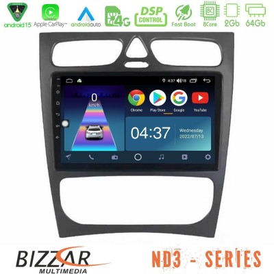 Bizzar ND3 Series 8Core Android15 2+64GB  Mercedes C Class (W203) Navigation Multimedia Tablet 9