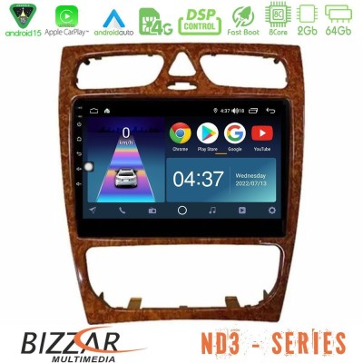 Bizzar ND3 Series 8Core Android15 2+64GB  Mercedes C Class (W203) Navigation Multimedia Tablet 9