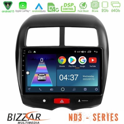 Bizzar ND3 Series 8Core Android15 2+64GB  Mitsubishi ASX Navigation Multimedia Tablet 10