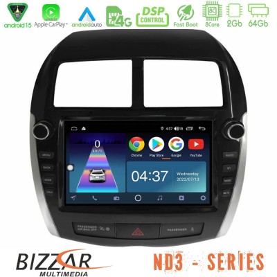 Bizzar ND3 Series 8Core Android15 2+64GB  Mitsubishi ASX 2013-2018 Navigation Multimedia Tablet 9