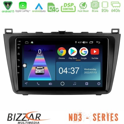 Bizzar ND3 Series 8Core Android15 2+64GB  Mazda 6 2008-2012 Navigation Multimedia Tablet 9