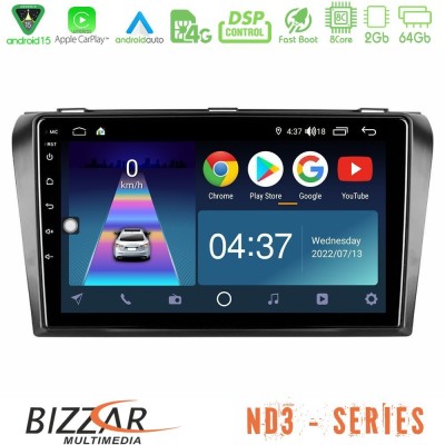 Bizzar ND3 Series 8Core Android15 2+64GB  Mazda 3 2004-2009 Navigation Multimedia Tablet 9