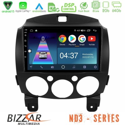 Bizzar ND3 Series 8Core Android15 2+64GB  Mazda 2 2008-2014 Navigation Multimedia Tablet 9