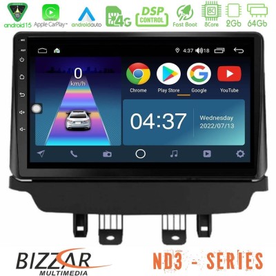 Bizzar ND3 Series 8Core Android15 2+64GB  Mazda 2 2014-2021 Navigation Multimedia Tablet 9