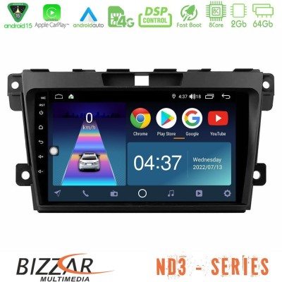 Bizzar ND3 Series 8Core Android15 2+64GB  Mazda CX-7 2007-2011 Navigation Multimedia Tablet 9