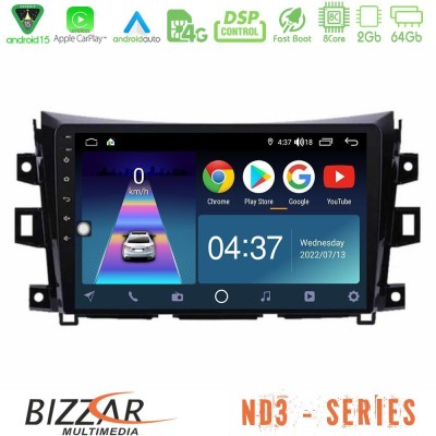 Bizzar ND3 Series 8Core Android15 2+64GB  Nissan Navara NP300 Navigation Multimedia Tablet 9