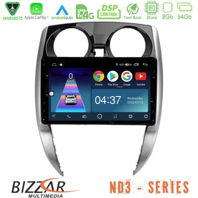 Bizzar ND3 Series 8Core Android15 2+64GB  Nissan Note 2013-2018 Navigation Multimedia Tablet 10