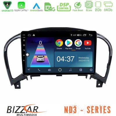 Bizzar ND3 Series 8Core Android15 2+64GB  Nissan Juke Navigation Multimedia Tablet 9