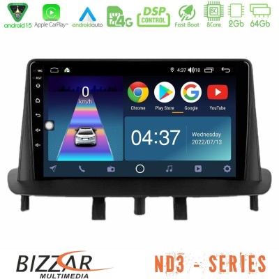 Bizzar ND3 Series 8Core Android15 2+64GB  Renault Megane 3 2009-2013 Navigation Multimedia Tablet 9