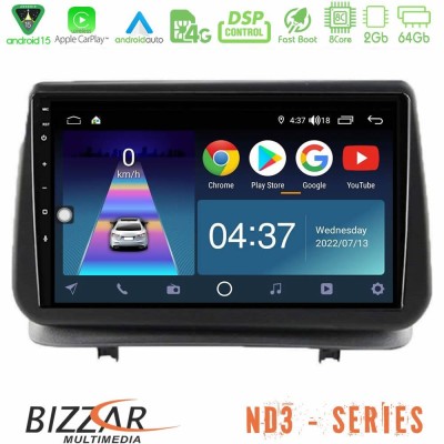 Bizzar ND3 Series 8Core Android15 2+64GB Renault Clio 2005-2012 Navigation Multimedia Tablet 9