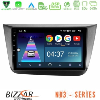 Bizzar ND3 Series 8Core Android15 2+64GB  Seat Altea 2004-2015 Navigation Multimedia Tablet 9