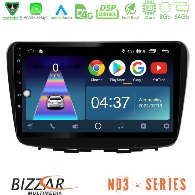 Bizzar ND3 Series 8Core Android15 2+64GB  Suzuki Baleno 2016-2021 Navigation Multimedia Tablet 9
