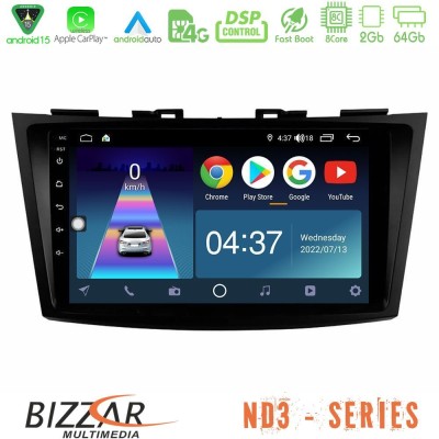 Bizzar ND3 Series 8Core Android15 2+64GB  Suzuki Swift 2011-2016 Navigation Multimedia Tablet 9