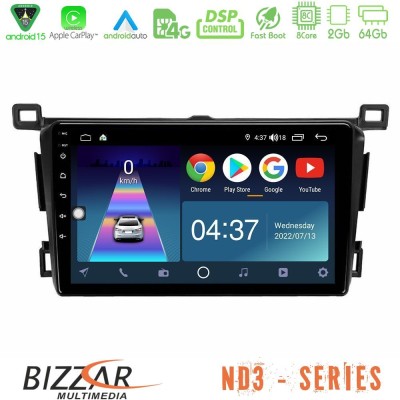 Bizzar ND3 Series 8Core Android15 2+64GB  Toyota RAV4 2013-2018 Navigation Multimedia Tablet 9