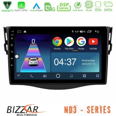 Bizzar ND3 Series 8Core Android15 2+64GB  Toyota RAV4 Navigation Multimedia Tablet 9