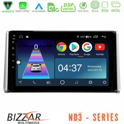 Bizzar ND3 Series 8Core Android15 2+64GB  Toyota RAV4 2019-2023 Navigation Multimedia Tablet 10