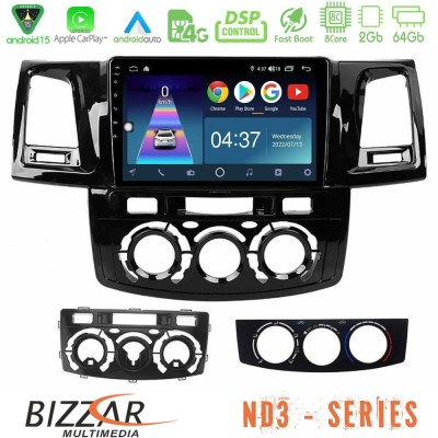 Bizzar ND3 Series 8Core Android15 2+64GB  Toyota Hilux 2007-2016 Navigation Multimedia Tablet 9