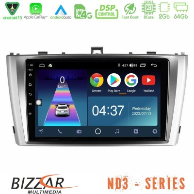 Bizzar ND3 Series 8Core Android15 2+64GB  Toyota Avensis T27 Navigation Multimedia Tablet 9
