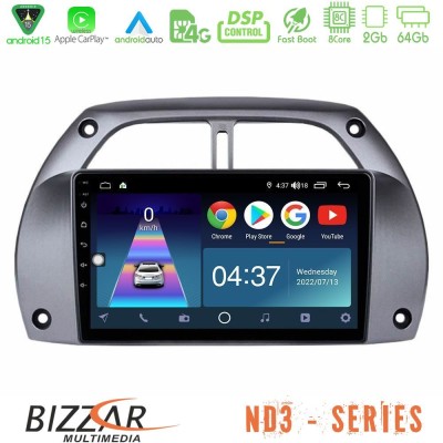 Bizzar ND3 Series 8Core Android15 2+64GB  Toyota RAV4 2001 - 2006 Navigation Multimedia Tablet 9