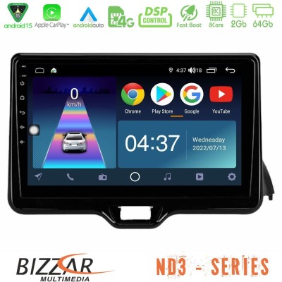 Bizzar ND3 Series 8Core Android15 2+64GB  Toyota Yaris 2020-> Navigation Multimedia Tablet 9