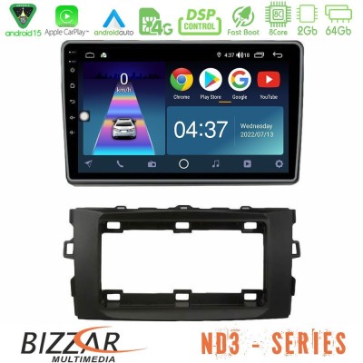 Bizzar ND3 Series 8Core Android15 2+64GB  Toyota Auris 2013-2016 Navigation Multimedia Tablet 10