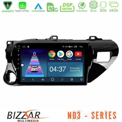 Bizzar ND3 Series 8Core Android15 2+64GB  Toyota Hilux 2017-2021 Navigation Multimedia Tablet 10