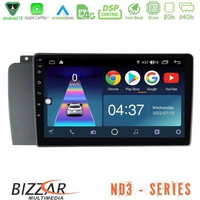 Bizzar ND3 Series 8Core Android15 2+64GB  Volvo S60 2004-2009 Navigation Multimedia Tablet 9