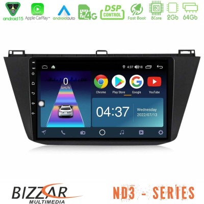 Bizzar ND3 Series 8Core Android15 2+64GB  Vw Tiguan 2016-2022 Navigation Multimedia Tablet 10