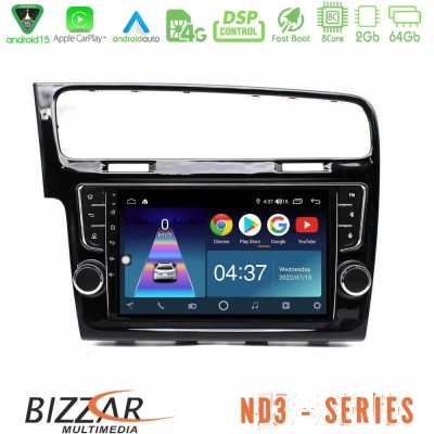 Bizzar ND3 Series 8Core Android15 2+64GB  VW GOLF 7 Navigation Multimedia Tablet 9