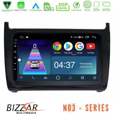 Bizzar ND3 Series 8Core Android15 2+64GB  Vw Polo Navigation Multimedia Tablet 9