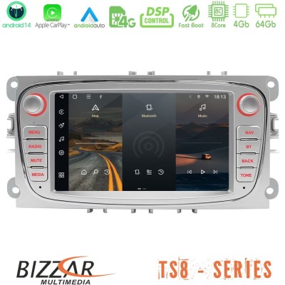 Bizzar Ford Universal 8core Android14 4+64GB Navigation Multimedia Deckless 7