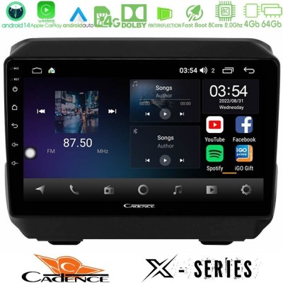 Cadence X Series Jeep Wrangler 2018-> 8core Android 14 4+64GB Navigation Multimedia Tablet 9