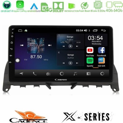 Cadence X Series Mercedes C-Class W204 2008-2011 8core Android 14 4+64GB Navigation Multimedia Tablet 9