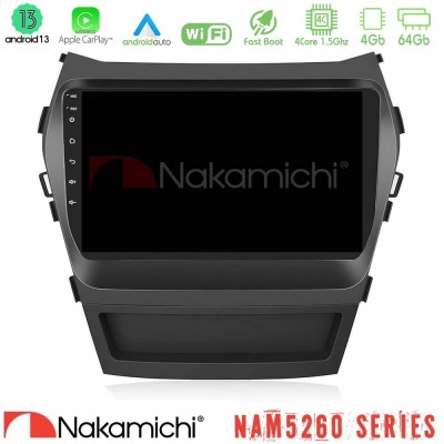 Nakamichi NAM5260 Series 4Core Android13 4+64GB Hyundai iX45 2012-2017 Navigation Multimedia Tablet 9