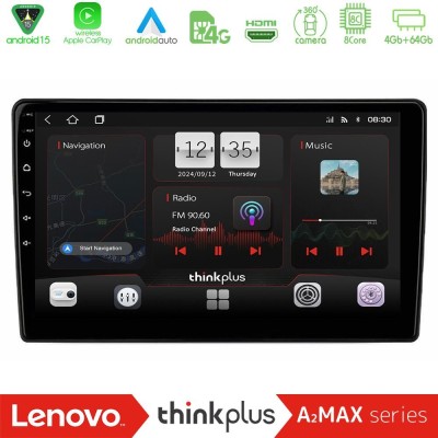 Lenovo Thinkplus A2MAX Series 8Core Android15 4+64GB Nissan Navara 2010-2015 (High Version) Navigation Multimedia Tablet 9