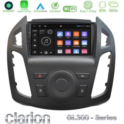 Clarion GL300 Series 4Core Android11 2+32GB Ford Transit Connect Navigation Multimedia Tablet 9