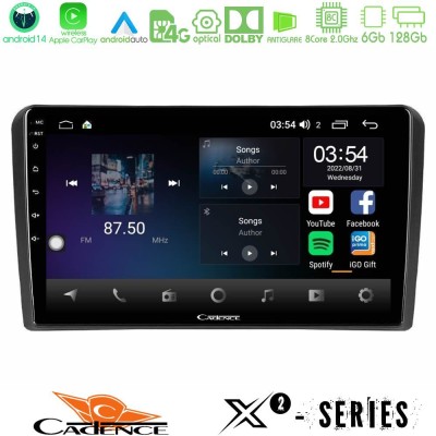 Cadence X2 Series 8Core Android14 6+128GB Audi A3 8P Navigation Multimedia Tablet 9