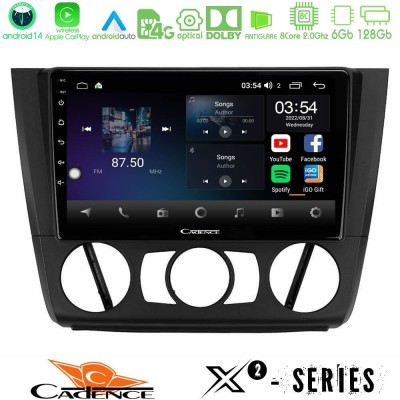 Cadence X2 Series 8Core Android14 6+128GB  BMW 1Series  E81/E82/E87/E88 (MANUAL A/C) Navigation Multimedia Tablet 9