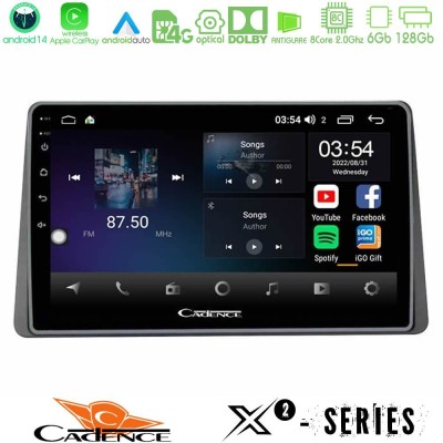 Cadence X2 Series 8Core Android14 6+128GB  Dacia Duster 2019-> Navigation Multimedia Tablet 10
