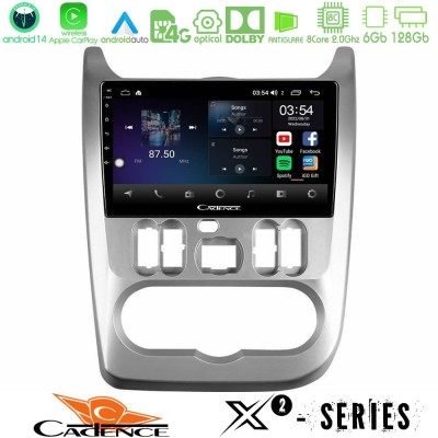 Cadence X2 Series 8Core Android14 6+128GB  Dacia Duster/Sandero/Logan Navigation Multimedia Tablet 9