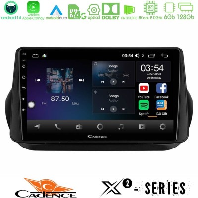 Cadence X2 Series 8Core Android14 6+128GB  Fiat Fiorino/Citroen Nemo/Peugeot Bipper Navigation Multimedia Tablet 10