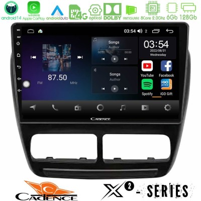 Cadence X2 Series 8Core Android14 6+128GB  Fiat Doblo / Opel Combo 2010-2014 Navigation Multimedia Tablet 9