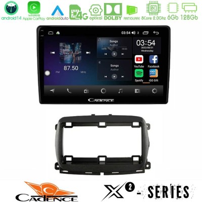 Cadence X2 Series 8Core Android14 6+128GB   Fiat 500 2016> Navigation Multimedia Tablet 9