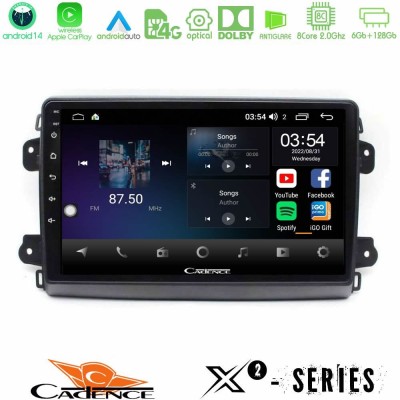 Cadence X2 Series 8Core Android14 6+128GB Citroen/Fiat/Opel Navigation Multimedia Tablet 9