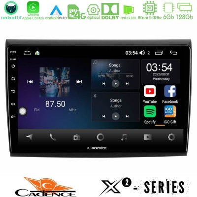 Cadence X2 Series 8Core Android14 6+128GB  Fiat Bravo Navigation Multimedia Tablet 9