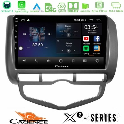 Cadence X2 Series 8Core Android14 6+128GB  Honda Jazz 2002-2008 (Auto A/C) Navigation Multimedia Tablet 9