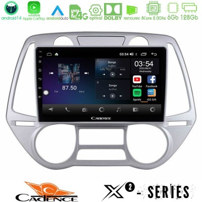 Cadence X2 Series 8Core Android14 6+128GB  Hyundai i20 2009-2012 Auto A/C Navigation Multimedia Tablet 9